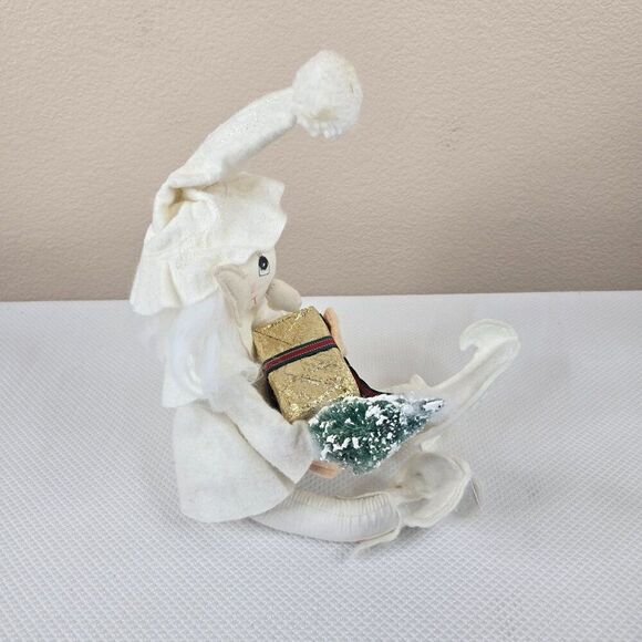 Vintage White Pixie Christmas Elf Figurine Gift Tree Holiday 20" - Picture 5 of 8